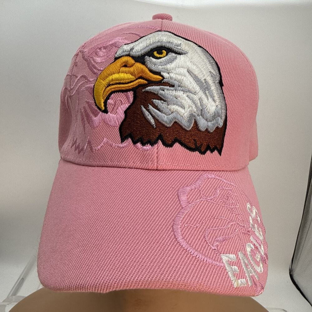 NWOT BIG EAGLES BALL CAP HAT Pink Patriotic JackSales.com